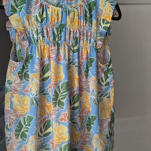 Pleione Tropical Print Sleeveless Dress
